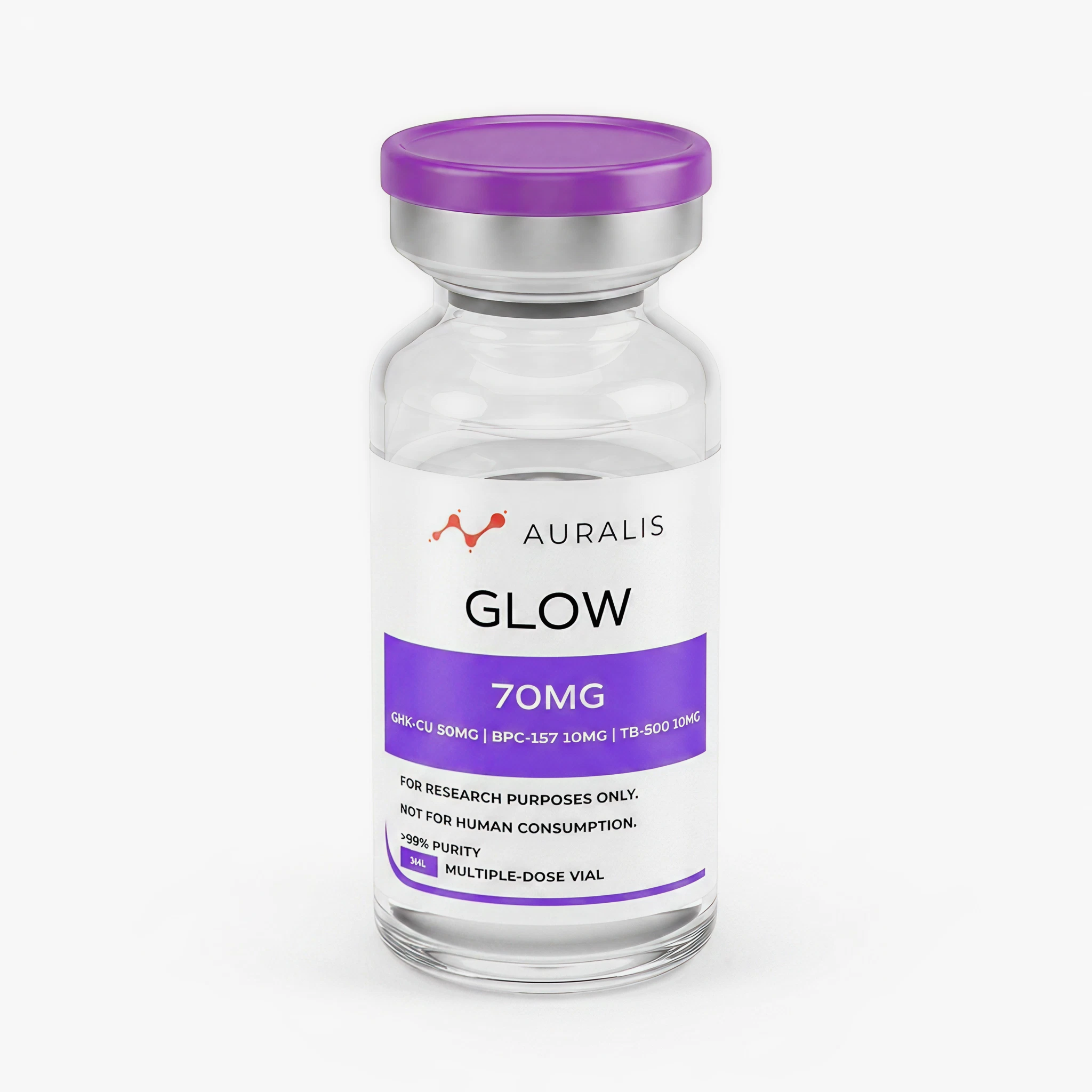 GLOW 70MG research peptide vial